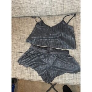 Victoria's Secret Cami Shorts Pajama Set Size XS Metallic silver Lounge
